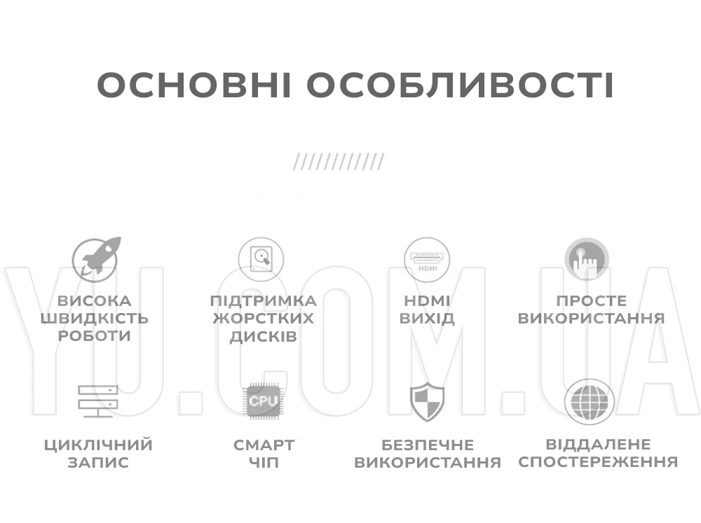 Стационарный 8-канальный регистратор DVR CAD 6608/1208 AHD 8ch для системы видеонаблюдения